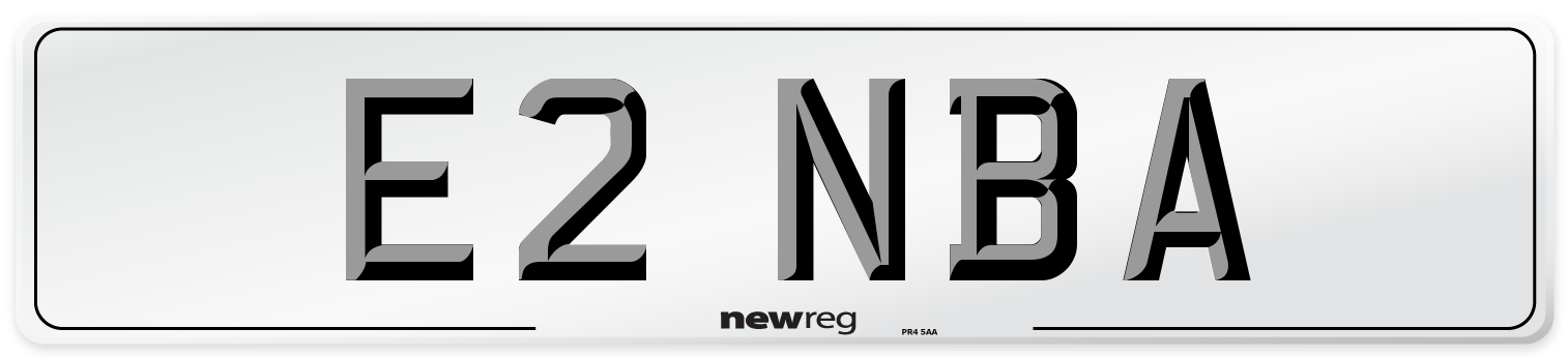 E2 NBA Number Plate from New Reg